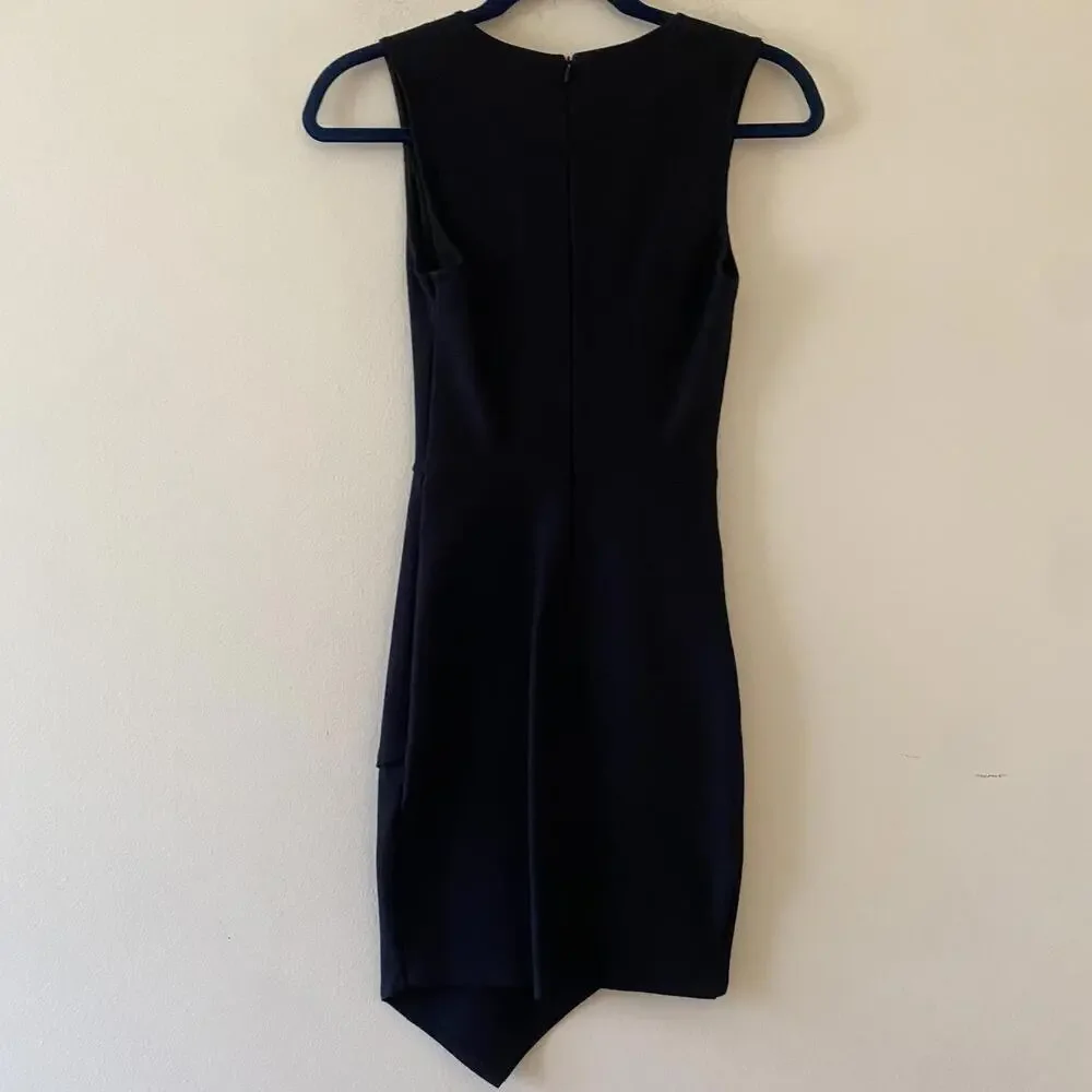 LULUS be me black sleeveless v neck draped skirt mini dress - Picture 6 of 6